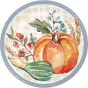 Decadent Cornucopia 8 Ct Paper 7" Dessert Cake Plates Thanksgiving