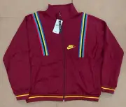 NIKE SWOOSH LOGO RE-ISSUE TRACK JACKET BURGUNDY GOLD SZ XL AR1867-677 (97