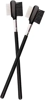 Baluue Sturdy Eyebrow Lash Brush Set Wooden Handle Double-use Makeup Separation Tool