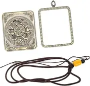 [CAXUSD] Hand-painted Card Box Vintage Decor Temple Supplies Hanging Charm Necklace Pendants Metal Silver Card Cover Alloy Retro Pendant Charm