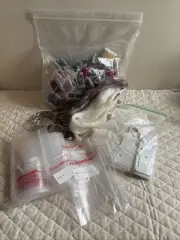 LOT 467-EMBROIDERY THREAD/CARDS/FLOSS A WAY BAGS/METAL RINGS