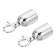 1.1" Stanchion Rope End Stopper, 2pcs Cord End Caps Barrier Rope End Cap, Silver