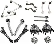 Auto Parts 1 Set 16 Pcs Front Suspension Control Arm Stabilizer Link Tie Rod End Wheel Hub Bearing Compatible for Jaguar XK XF XJ