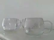 Collectible 4 glass globe mugs, Nestle` International Foods promotion