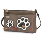 Chala PAW PRINT Deluxe Crossbody RFID Protected Vegan Leather Bag (Brown) NWT