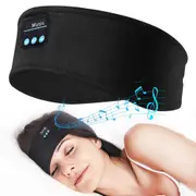 Sleep Mask Headphones Wireless Bluetooth Sports Headband Bass Speakers-Black