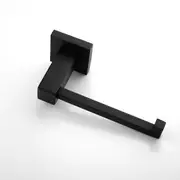 ACA Square Bathroom Toilet Roll Holder Tissue Paper Hook Matt Black
