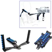 Dual Handheld Hand Grip Stabilizer Camera Shoulder Holder Bracket Folding Stand