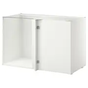 METOD Corner base cabinet frame, white, 128x68x80 cm