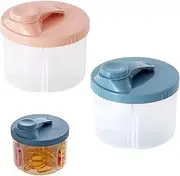 Pack of 2 Milk Powder Scoops Baby, Milk Powder Storage Box, Portable Powder Scoop, with Dispenser Rotatable, Milk Powder Dispenser with Compartments, Milk Powder Dispenser for Travel