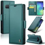 CaseMe Samsung Galaxy S10+ Plus Folio Wallet Case Cover Side Closure G975 [Teal Green]