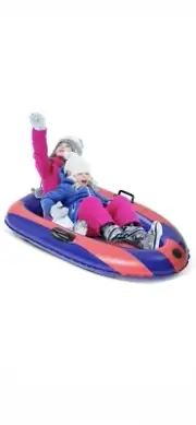 Inflatable Snow Sled, Heavy Duty Snow Tube with Reinforced Handles for Kids