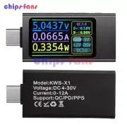 KWS-X1 Type-C Power Tester Voltage Current Meter USB-C Multimeter DC 4-30V 0-12A