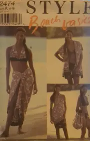 STYLE Sewing Pattern #2474 Misses' BEACH BASICS TOP & BOTTOM, ETC SZ 6-16 UC/FF