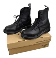 Dr. Martens 1460 WOMEN'S PASCAL VIRGINIA BLACK LEATHER BOOTS Size 8 L NEW NWB