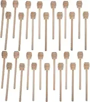 IMIKEYA 50pcs Honey Stirrers Wooden: Honeycomb Mixing Sticks with Grooved Small Dipping Spoons for Drizzling Chocolate Caramel and Syrup