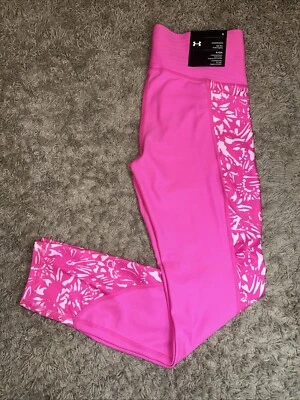 NEW Women's Under Armour Pink High Rise Ankle Leggings Size Small MSRP $50.00