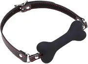 Dog Bone Mouth Gag Black Pet Bone Bite Ball Gag Bondage Silicone Restraint Slave SM Game for Lover Couple