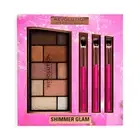 Makeup Revolution SHIMMER GLAM Gift Set Eyeshadow Palette Brush Bundle Brand New