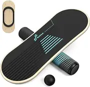 Sportneer Balance Board - 7 Modes Wobble Board with Adjustable Stoppers - Exercise Balancing Stability Trainer for Improve Balance, Surf Trainer & Physical Therapy - Roller and 2.8'' Ball Included