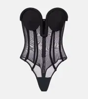 [Jean Paul Gaultier] Jean Paul Gaultier Mesh corset bodysuit AU 6 black