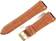 ARSUGMZ First Layer Cowhide Watch Strap Fit for Guess 22mm W0040G3/W0040G5/W0247G3 Watch Strap(Brown Yellow-GD-K1)