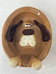Russ Berrie Douglas Dog 3D Trinket Dish Soap Dish Brown Floppy Ears NEW