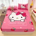 Hellow Kitty Girls Fitted Sheet Set Home Bed Decor/Customizable Single King Size