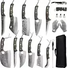 17pcs Butcher Chef Knife Set High Carbon Steel Cleaver Full Tang Vegetable Meat