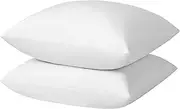 basic home Euro Pillow Inserts 28x28 - Down Feather Pillow Inserts-Cotton Fabric-Set of 2-White.