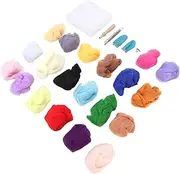 Respicefinem Needle Wool Felt Kit 20 Colors 5g Felting Supplies Tools for DIY Handmade Toys Craft Suitable for Various Crafts Easy to Learn with Complete Package and Material