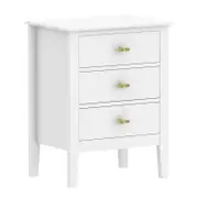 Harper 3 Drawer Side Table White