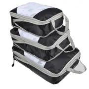 3-Piece Travel Compression Storage Bags -Black