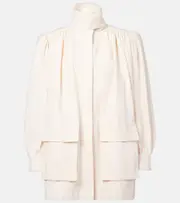 [Chloe] Chloé Gathered cotton canvas jacket AU 18 white