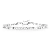 Sterling Silver 1 Carat Diamond Tennis Bracelet with Round Brilliant Cut Diamonds