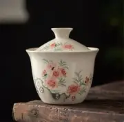 220ml Handmade Tea Cup Tea Set Decorate Hand Painted Ceramic Gaiwan Kung Fu Bowl