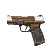 MightySkins Skin Compatible with Smith & Wesson SD VE Series - Dark Zebra Woo...