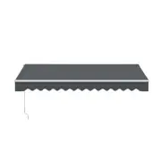 ALEKO Retractable Patio Awning 13 X 10 Ft Deck Sunshade Canopy Grey Color