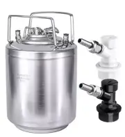 TMCRAFT 2.6 Gallon Mini Ball Lock Keg, Stainless Steel Double Ball Lock Post Cor
