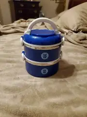 WW Weight Watchers Stackable Lunch Snack Box Stainless Steel Container Blue New