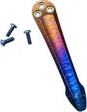 NUHUi Titanium Alloy Knife Clip CNC Pocket Clip Hand Made Titanium Deep Carry Knife Pocket Clip Attachments + 3 Screws for Spyderco Folding Knives