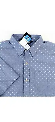 NWT Travis Mathew Blue Tid Bits Short Sleeve Regular Shirt Mens Medium