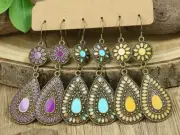 6 PC Earring Set Bronze-tone Boho Exaggerated Dangle Drop New Free Ship B1592