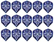5 Sets Harrows Hologram Standard Dart Flights - Ships w/Tracking - Blue Symmetry