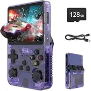 R36s Retro Handheld Game Console with 128G 3.5 Inch IPS Screen Built-in 20000+ Classic Games Open Source Linux System Portable Pocket Video Player with 3500mah Battery
