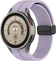 [SUPENG] Strap Compatible with Samsung Watch 4/5 40 44mm Watch 5 Pro 45mm Band Silicone Magnetic Buckle Compatible with Galaxy Watch 4 Classic 42 46mm (Color : Lavender, Size : Galaxy Watch 4 40mm)