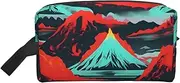 [FSCEV] Volcano Bloom Storage Bag Toiletry Bag Travel Bag Cute Cosmetic Bag Makeup Accessories, White, One Size