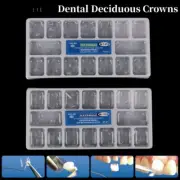 64Pcs Dental Transparent Resin Precrown Dental Crown Deciduous Teeth Adult Child