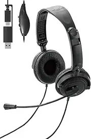 Elecom HS-HP10SCBK USB C & USB-A Foldable Wired Headset with Mic Unidirectional Noise Cancelling Lightweight Mini On-Ear Overhead Volume Control Black