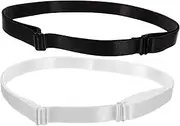 [HOODANCOS] 2pcs Elastic Stretchy Waist Belts for Women Fashionable Dress Waist Belt with Bow Tie Decoration Comfortable Fit Versatile Design for Various Outfits